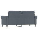 Sofa 2-osobowa, ciemnoszary, 140 cm, tapicerowana aksamitem Lumarko!