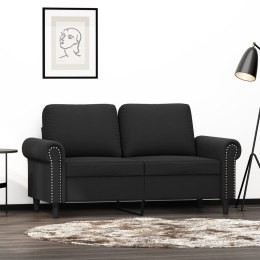 Sofa 2-osobowa, czarna, 120 cm, tapicerowana aksamitem Lumarko!