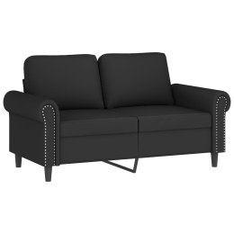 Sofa 2-osobowa, czarna, 120 cm, tapicerowana aksamitem Lumarko!