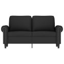 Sofa 2-osobowa, czarna, 120 cm, tapicerowana aksamitem Lumarko!