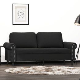 Sofa 2-osobowa, czarna, 140 cm, tapicerowana aksamitem Lumarko!