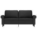 Sofa 2-osobowa, czarna, 140 cm, tapicerowana aksamitem Lumarko!