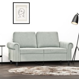 Sofa 2-osobowa, jasnoszara, 120 cm, tapicerowana aksamitem Lumarko!