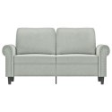 Sofa 2-osobowa, jasnoszara, 120 cm, tapicerowana aksamitem Lumarko!