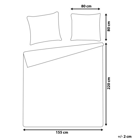  Komplet pościeli bawełnianej satynowej w paski 155 x 220 cm beżowy AVONDALE