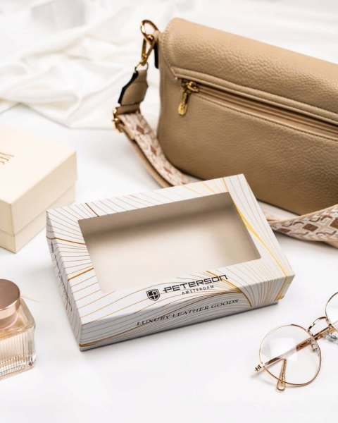 Skórzany portfel damski na zatrzask i suwak - Peterson Lumarko!