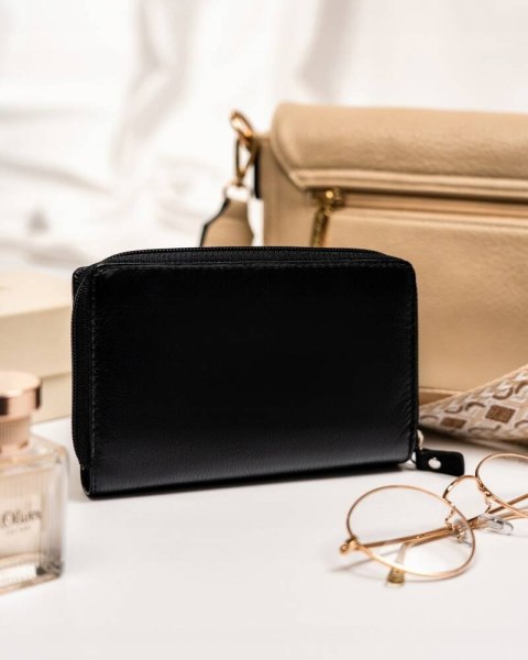 Skórzany portfel damski na zatrzask i suwak - Peterson Lumarko!