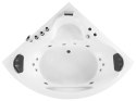 Wanna narożna LED z hydromasażem 140 x 140 cm biała TOCOA II Lumarko!