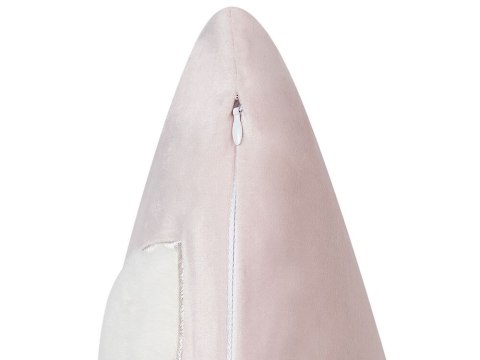 2 welurowe poduszki dekoracyjne haftowane w królika 45 x 45 cm różowe IBERIS