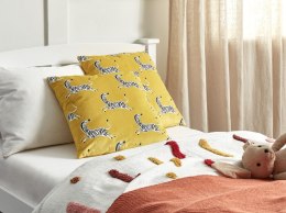 2 welurowe poduszki dekoracyjne w zebry 45 x 45 cm żółte ACONITUM Lumarko!
