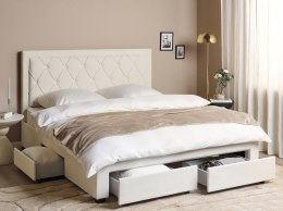 Łóżko z szufladami welurowe 180 x 200 cm kremowe LIEVIN Lumarko!