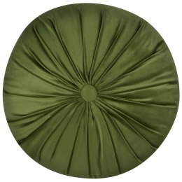 Welurowa poduszka dekoracyjna z plisami ⌀ 38 cm zielona BODAI Lumarko!