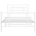 Metalowa rama łóżka z wezgłowiem i zanóżkiem, biała, 100x200 cm Lumarko!