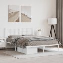 Metalowa rama łóżka z wezgłowiem biała, 140x200 cm Lumarko!