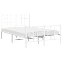 Metalowa rama łóżka z wezgłowiem i zanóżkiem, biała, 120x200 cm Lumarko!