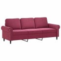 Sofa 3-osobowa, winna czerwień, 180 cm, obita aksamitem Lumarko!