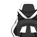 Fotel gamingowy, czarno-biały, sztuczna skóra Lumarko!