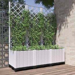 Donica ogrodowa z kratką, biała, 120x40x136 cm, PP Lumarko!
