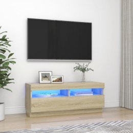 Szafka TV z oświetleniem LED, dąb sonoma, 100x35x40 cm Lumarko!