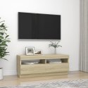 Szafka TV z oświetleniem LED, dąb sonoma, 100x35x40 cm Lumarko!