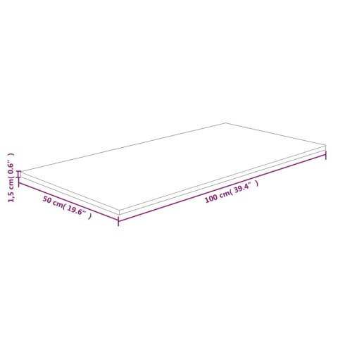 Blat do łazienki, jasnobrązowy, 100x50x1,5 cm, lite drewno Lumarko!