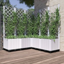 Donica ogrodowa z kratką, biała, 120x120x136 cm, PP Lumarko!