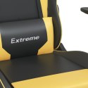 Fotel gamingowy, czarno-złoty, sztuczna skóra Lumarko!