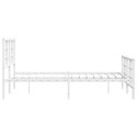Metalowa rama łóżka z wezgłowiem i zanóżkiem, biała, 120x190 cm Lumarko!