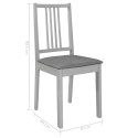 Krzesła z poduszkami, 4 szt., szare, lite drewno Lumarko!