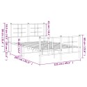 Metalowa rama łóżka z wezgłowiem i zanóżkiem, czarna, 120x200cm Lumarko!