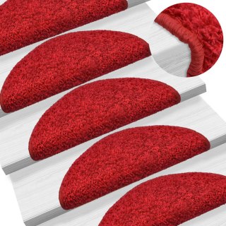 VidaXL Maty na schody 15 szt. 65x21x4 cm Czerwone półokrągłe duże
