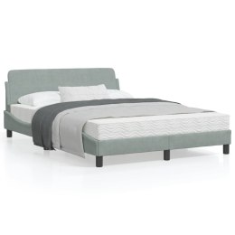 Rama łóżka z zagłówkiem, jasnoszara, 120x200 cm, aksamitna Lumarko!
