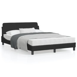 Rama łóżka z zagłówkiem, czarna, 140x200 cm, aksamitna Lumarko!