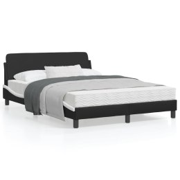 Rama łóżka z zagłówkiem, czarno-biała, 120x200 cm, ekoskóra Lumarko!