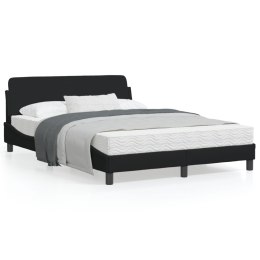 Rama łóżka z zagłówkiem, czarna, 140x200 cm, obita tkaniną Lumarko!