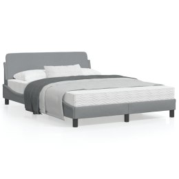 Rama łóżka z zagłówkiem, jasnoszara, 120x200 cm, tkanina Lumarko!