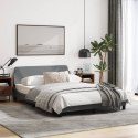 Rama łóżka z zagłówkiem, jasnoszara, 120x200 cm, tkanina Lumarko!