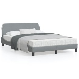 Rama łóżka z zagłówkiem, jasnoszara, 140x200 cm, obita tkaniną Lumarko!