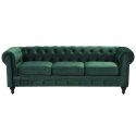 Sofa 3-osobowa welurowa zielona CHESTERFIELD Lumarko!