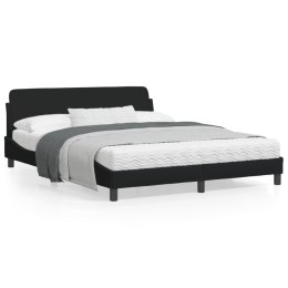 Rama łóżka z zagłówkiem, czarna, 160x200 cm, obita tkaniną Lumarko!