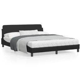 Rama łóżka z zagłówkiem, czarna, 160x200 cm, sztuczną skórą Lumarko!