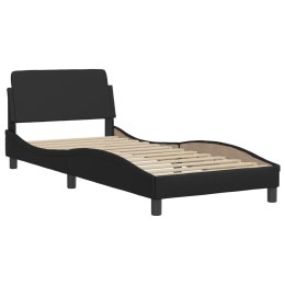 Rama łóżka z zagłówkiem, czarna, sztuczna skóra, 80x200 cm Lumarko!