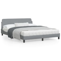 Rama łóżka z zagłówkiem, jasnoszara, 160x200 cm, obita tkaniną Lumarko!