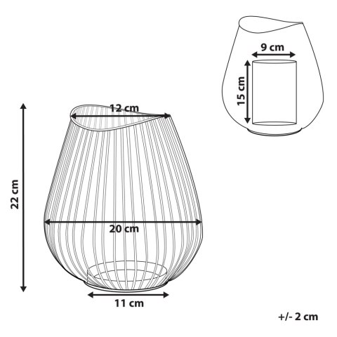 Lampion metalowy 22 cm czarny THURSTON