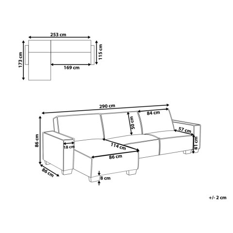 Narożnik prawostronny rozkładany beżowy ROMEDAL