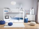 Łóżko piętrowe z szufladami drewniane 90 x 200 cm białe REGAT Lumarko!