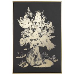Obraz na płótnie w ramie kwiaty 63 x 93 cm złoty ORIANO Lumarko!