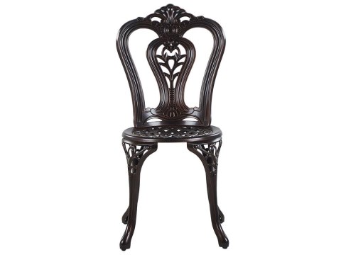 Zestaw mebli balkonowych metalowy brązowy BOVINO