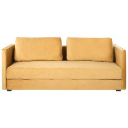 Sofa rozkładana welurowa żółta EKSJO Lumarko!