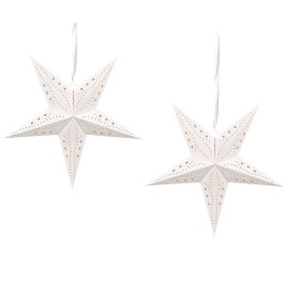 Zestaw 2 wiszących gwiazd brokatowych LED 45 cm biały MOTTI Lumarko!